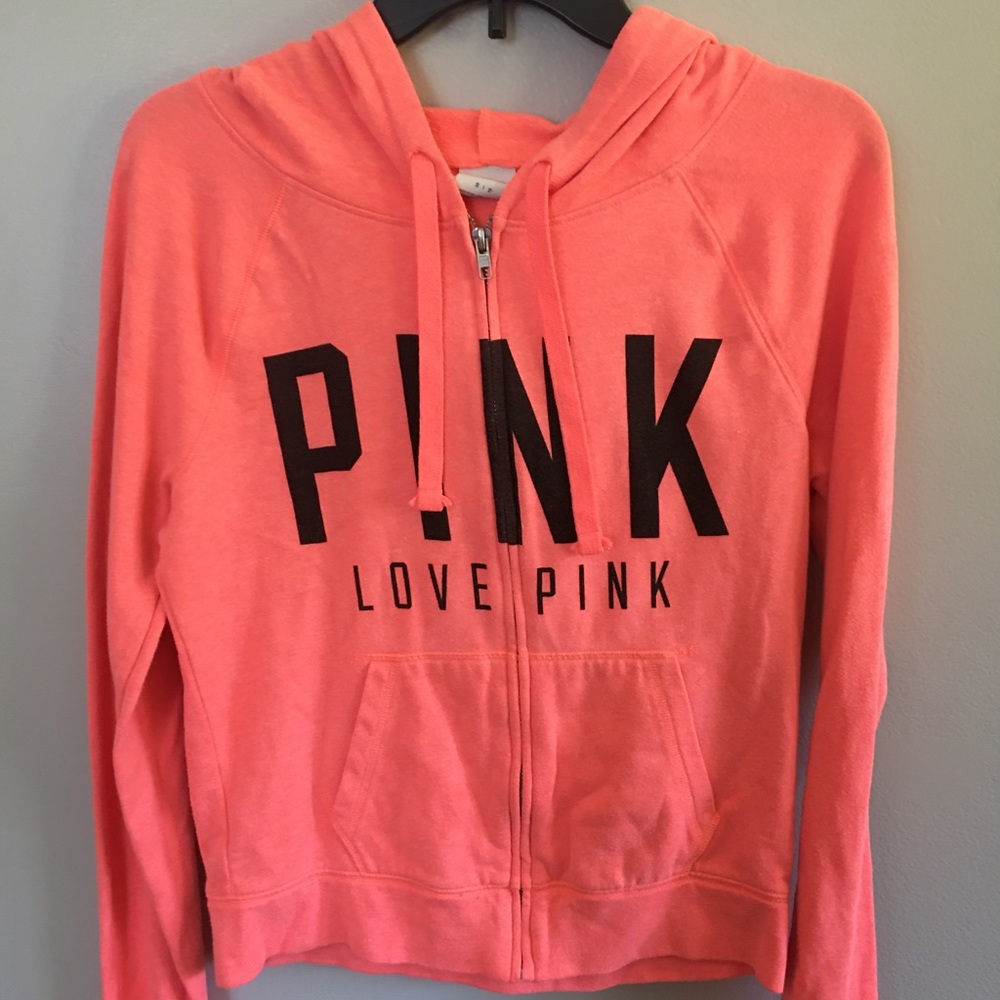 “Pink” coral zip up sweatshirt